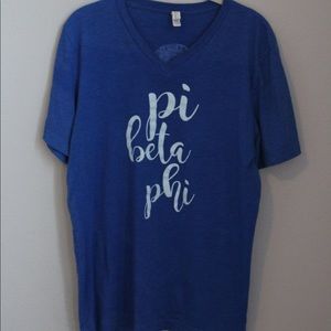 Blue Pi Beta Phi Calligraphy Tee